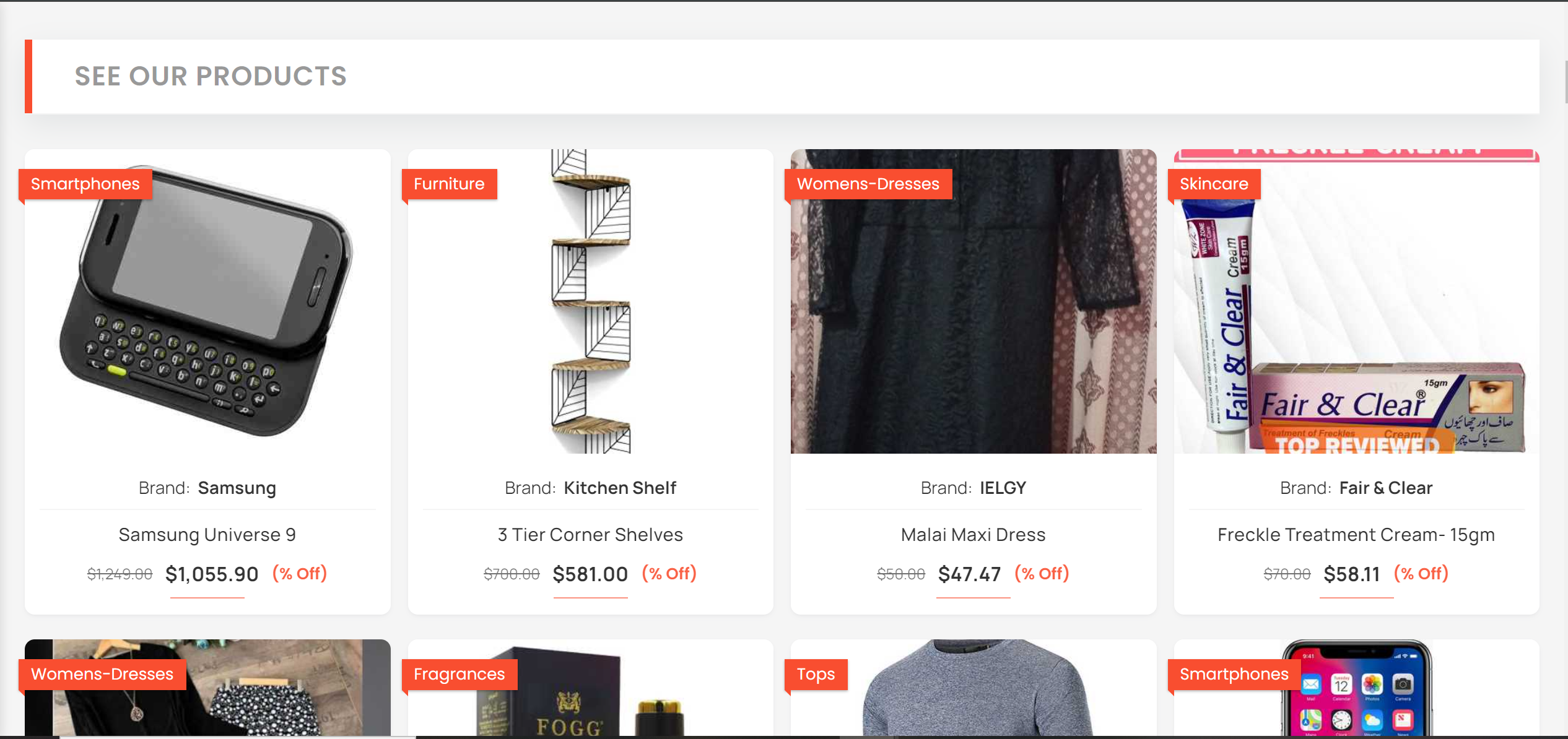 Landing Page for Ecommerce Website